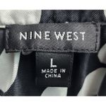 Nine West Black White Polka Dot Silk Blouse Top Women's Size L Photo 2