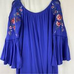 Altar'd State Altar’d State Royal Blue Floral Bell Sleeve Mini Dress Woman’s Size Medium Photo 1