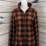 Amazon Fall Orange & Black Plaid Full Zip Fleece Jacket Photo 0