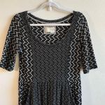 Anthropologie  Dress Saturday Sunday Black & Cream Chevron Print Sz M EUC Photo 4