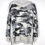 Aerie Oversized Grey Camouflage Crewneck Sweatshirt Size Small Photo 1