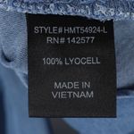 Haute Monde Denim Chambray Faux Wrap Top Womens Coastal Cowgirl Western Country Size L Photo 4