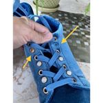 Velvet textile blue fashion sneakers size 7.5 with Pearl womens Photo 4