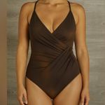 MiracleSuit ® Chocolate Brown Wrap One-Piece Swimsuit 12 Photo 0