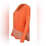 CAbi  orange and gray buttery soft hangout tee with high-low hemline size small Photo 1