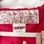 Spyder [] White Winter Puffer Ski Snowboard Jacket Hooded Rainbow Seams Size 4 Photo 9