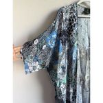 Winton + Waits Women Floral Bombay Blue Kimono Duster Open Front Boho OSFM Beach Size undefined Photo 4