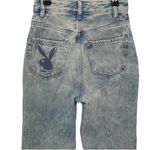 Playboy NWT x PacSun Embroidered Bunny Flower Light Wash High Rise Jeans Sz 26 Photo 3