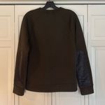Club Monaco greenâtextured sweater genuine leather elbow sleeves xs Photo 4