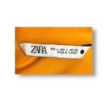 ZARA  Mustard Yellow Twist Front Draped Long Sleeve Asymmetric Hem Shirt Dress L Photo 6