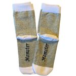 Momster 2 Pairs White Gray Crew Socks One Size Photo 0