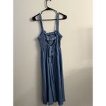 Miami For Francesca’s Chambray Smocked‎ Tie Dress Size S Blue Photo 2