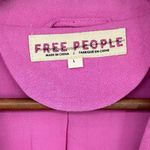 Free People Olivia Blazer Pink Linen Blend Size Large Photo 4
