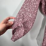 Indulge Pink Mauve Chiffon Ditsy Floral Tie Waist Longline Tunic Top Plus Size Photo 1