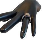 STERLING SILVER W/14K ROSE GOLD OVERLAY ACCENTS .33CTW GENUINE DIAMOND RING (7) Photo 8