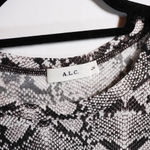 A.L.C. Kati Puff Sleeve Cotton Snake Python Animal Print Tee Shirt Blouse M Photo 1
