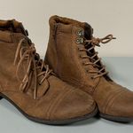 White Mountain Brown Tan Suede Tie-Up Lace-Up Ankle Boots Booties Shoes Size 9.5 🤎 Photo 0