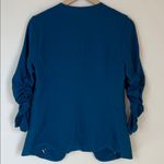 Skies Are Blue  Collarless Blazer 3/4 Sleeve Blue Sz XS Photo 4