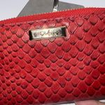 Cole Haan  Red Snakeskin Wristlet Wallet Clutch Card Holder Zip Around Photo 1