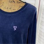 Victoria's Secret Victoria’s Secret Velour Crossover Split Back Pullover Sweatshirt Blue Medium Photo 5