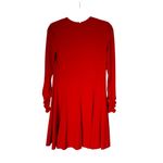 Ralph Lauren Lauren  Red Long Sleeve Ruched Sleeve Stretch Fit and Flare Dress Photo 1