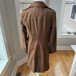 BODEN Brown Flannel Overcoat Trenchcoat Jacket Striped Flannel Lining Size 6 Photo 3