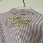 COOGI vintage purple striped cotton full zip long sleeve belted dress size XL Photo 4