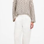 Madewell Pull On Barrel Pants 100% Linen Pockets Salt White Ankle XXS NWT Photo 0