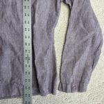 Flax Women's  Small Petite Purple Button 100% Linen Long Sleeve Photo 3
