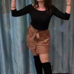 Corduroy Belted Paper bag Skirt Tan Photo 3