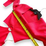 Bebe NWT  Coral Red Rosey Cut Out Mini Sweater Dress - Medium Photo 5