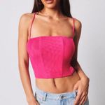 Tiger Mist Hot Pink Averill Corset Crop Tank Top Photo 0