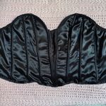 Victoria's Secret Vtg gold label black floral satin bustier corset top medium Photo 2