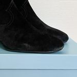 Antonio Melani  Black Suede Booties Women’s 9 Almond Toe Block Heel Ankle Photo 8