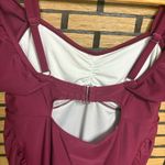 Old Navy Burgundy One Piece Ruffle Swimsuit Size Large Photo 5