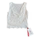 Cider Women's S Lace Tank Top Crop White Plunge Neck Y2K Coastal Romantic NWT Photo 1