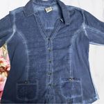 Anthropologie  Top Parsley & Sage 100% Cotton Top Blue Sz Medium Petite Photo 2