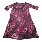 Banana Republic ✨ 100%‎ Silk Paisley Shift Dress – Size 8 Purple Magenta Photo 1