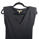 Maje  Black Beaded Shoulder Sleeveless Top Photo 3