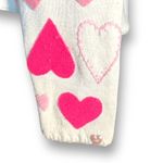 Vintage 1996 Michael Simon Heart Sweater Pink Red Button Crewneck Cardigan White Size M Photo 4