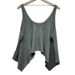 Free People We‎ The  Tank Women XS Sing La La Asymmetrical Oversized Boho Green Photo 1