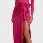 Mac Duggal NEW IEENA FOR Pink Long Sleeve Structured Bow Draped Gown Size 6 Photo 0