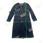 J. McLaughlin Black Ellie Velour A-Line Shift Dress Knot Ruched V-Neck Size M Photo 5