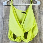 Pretty Little Thing  Size 6 Yellow Lime Green Textured Linen Feel Twist C… Photo 0