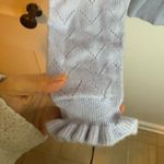 J.Crew Shale Blue Cashmere Pointelle Ruffle Mock Neck Sweater Photo 7