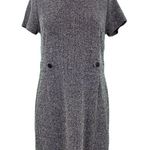 Tahari Black And Gray Boucle Tweed Short Sleeve Sheath Dress Photo 0