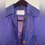 Lord And Taylor Linen Cropped Blazer in Purple Sz 6 P Photo 5