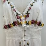 Forever 21 Cross Stitch Floral embroidered Maxi Dress White Rayon Photo 5