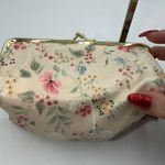 Vintage Floral Kiss Lock Clutch Purse with Mirror Gold Frame Evening bag Pink Photo 3