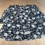 Rose + Olive Black Floral Blouse Women’s 3X Smocked Front Flow Top Photo 0